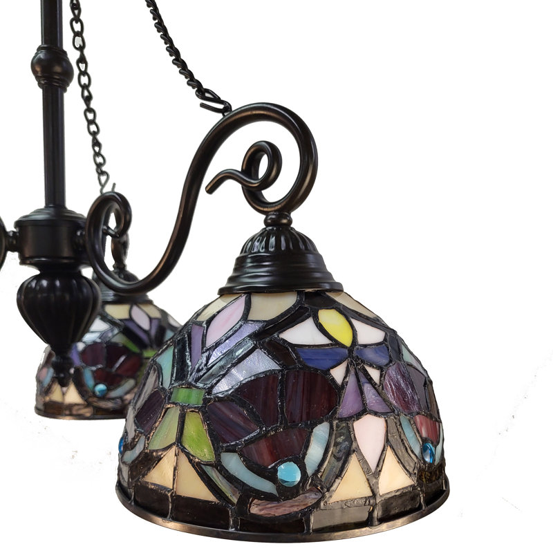 Tiffany Stained Glass 3-light Glass Chandelier