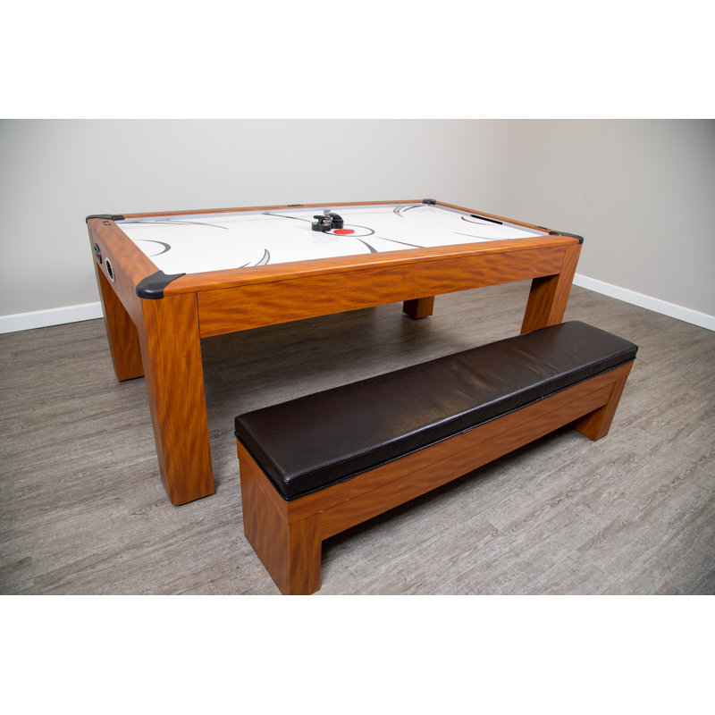 84" Light Cherry MDF Multi-Functional Air Hockey Table with Benches