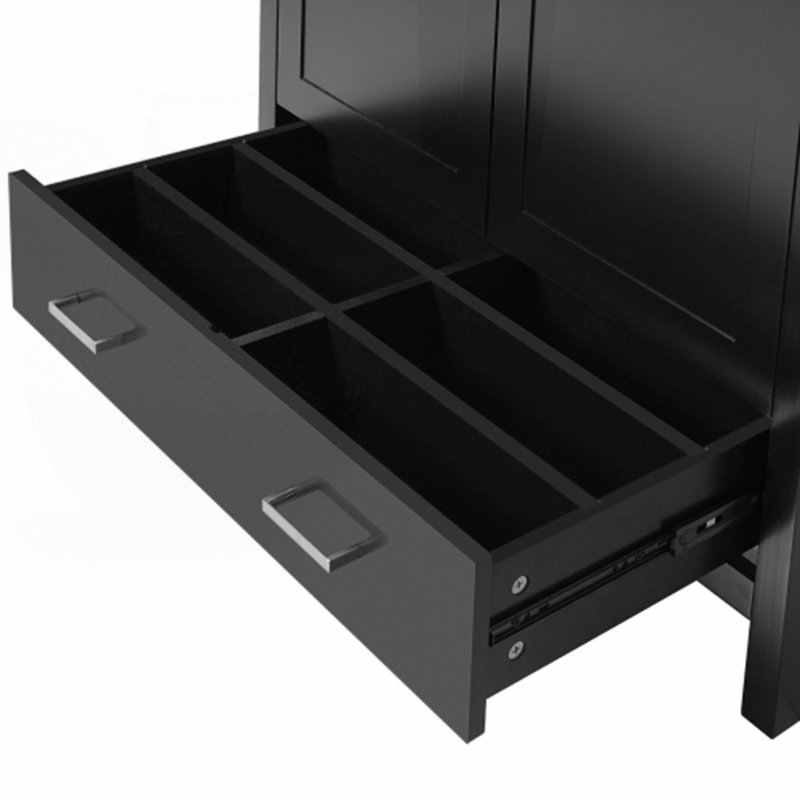 Meuble-lavabo 36 po avec lavabo en céramique, Noir