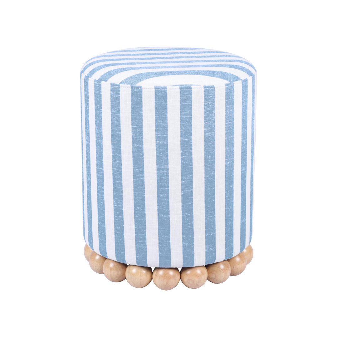 Marlando 15.7" Wide Cylinder Striped Standard Ottoman Beachcrest Home™ 