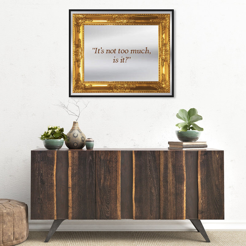 Too Much Typography Framed Mirror by Oliver Gal, Black