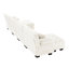 Salon en forme de U - 4 en chenille douce blanche avec 2 repose-pieds pour la maison