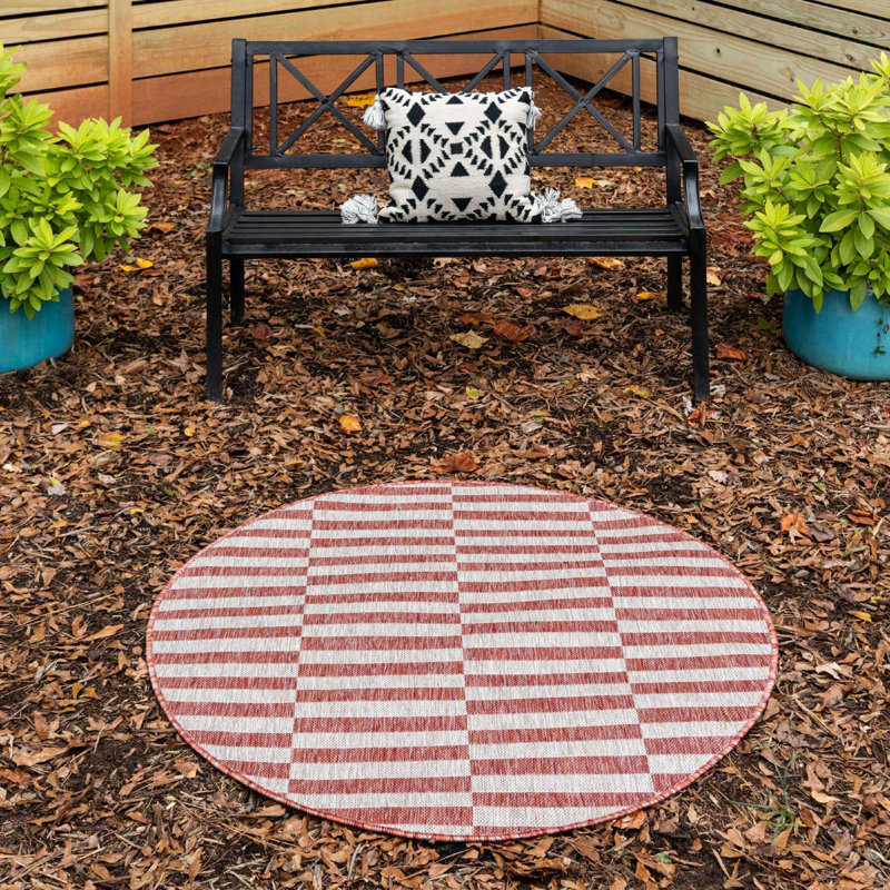 Tapis d'extérieur scintillant de couleur rose, Rond 4 pi
