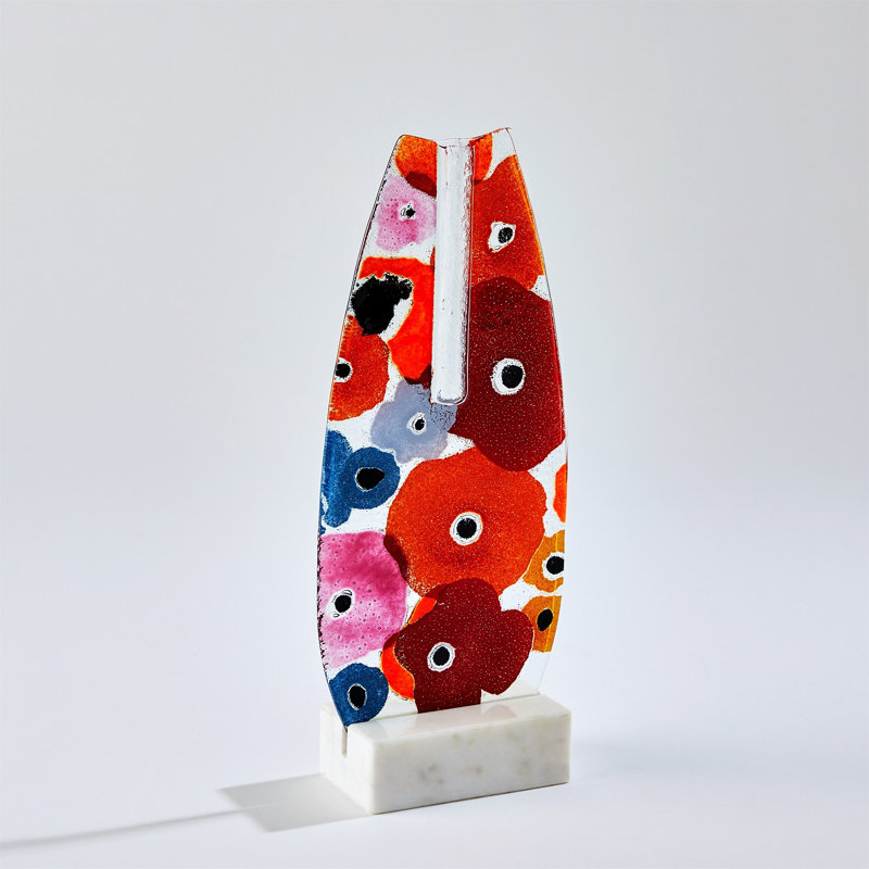Fused Floral Handmade Table Vase