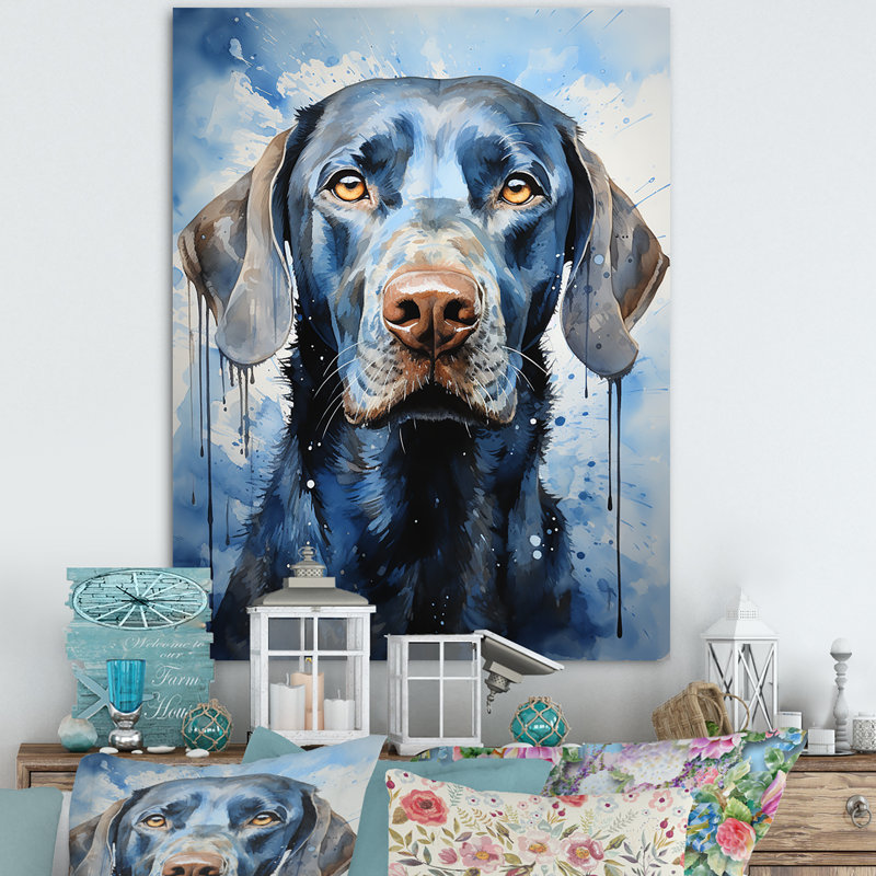«Dog Weimaraner Majestic Portrait» sur toile, Toile tendue, H 20 po x l 12 po x P 1 po