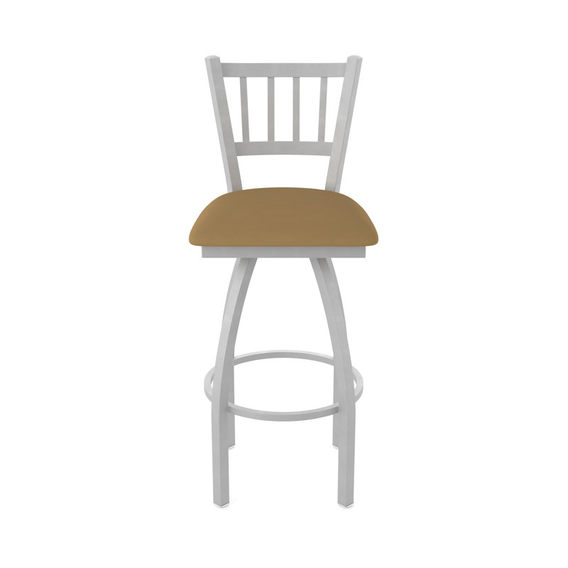 810 Contessa Swivel Stool, Anodized Nickel, Vinyl-Canter Saddle, Extra Tall (36" Seat Height)