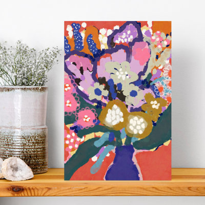 Art mural abstrait avec fleurs printanières