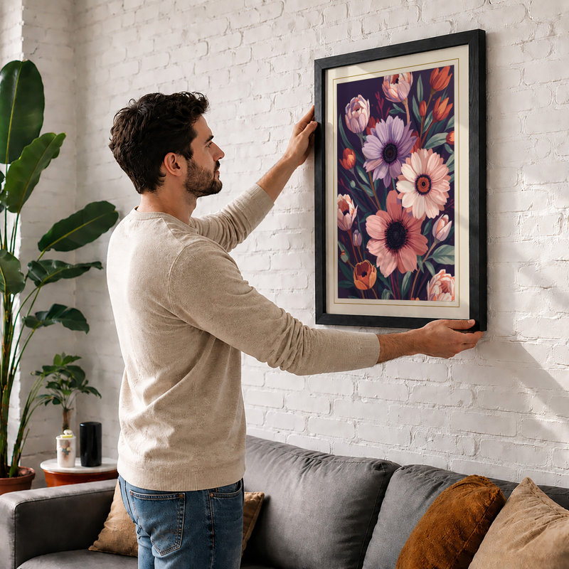 Coral Blooms In Darkness Botanical - Print, Unframed, A1 - 84.1 x 59.4 cm