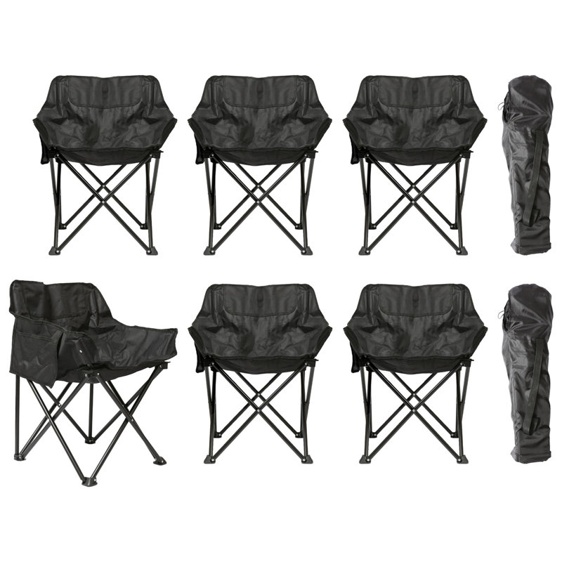 Polyester Camping / Beach Folding Chair Folding Chair Set, Black