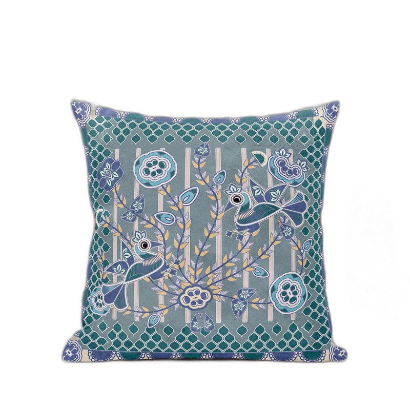 Coussin décoratif d'intérieur pour l'extérieur 26 po x 26 po, Bleu/gris