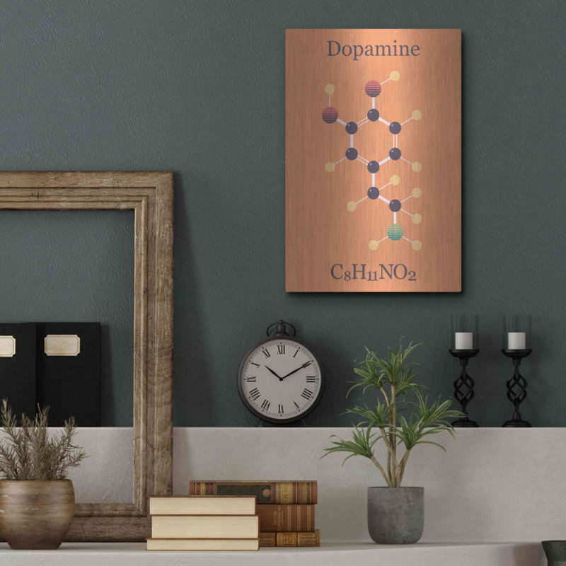 «Peace Or Dopamine Molecule I», art mural en métal, 12 po x 16 po