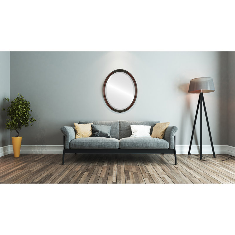 Miroir Rhin, H 25 po x l 19 po, Bois de rose