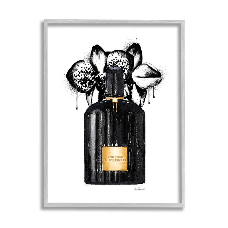 «Glam Perfume Urban Drip», estampe numérique par Amanda Greenwood, H 14 po x l 11 po x P 1,5 po, Cadre photo gris