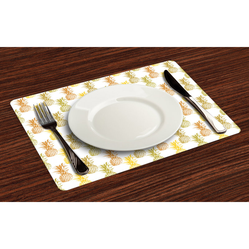 Mccully Pineapple Sketched Stamp Minimal Placemat