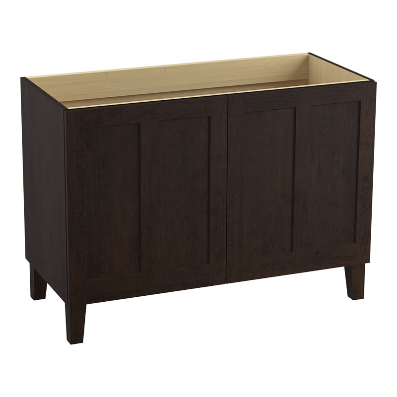Base de meuble-lavabo en popeline de 48 po seulement avec pieds de meuble et 2 portes, Suède Claret