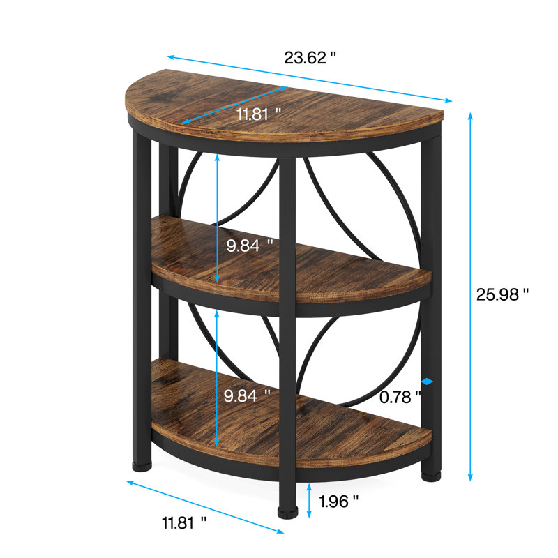 Obim 3-Shelve Manufactured Wood End Table , Brown, 1