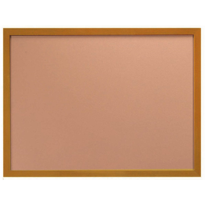 Commercial Wall Mount Cork Board with Wooden Push Pins, 3' H x 4' W, Oak Wood