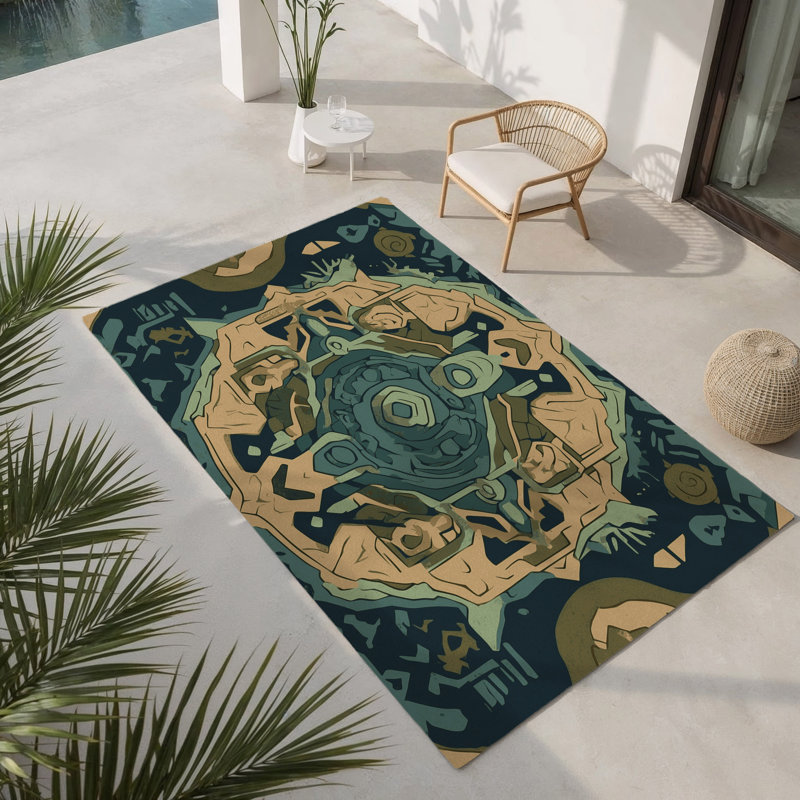Master’S Quest Indoor And Outdoor Area Rug, Rectangle 1'6" x 2'6"