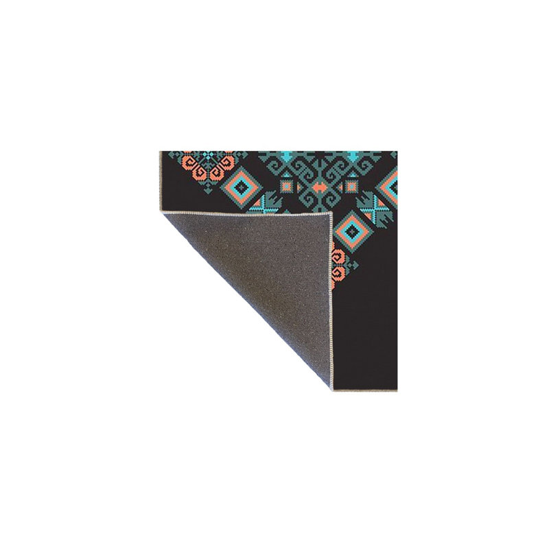 Tapis tissé à rayures Central Central, Sous-tapis carré 3 pi 3 po inclus
