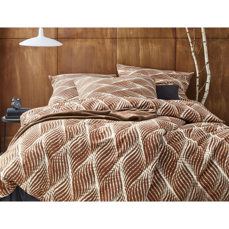 Elegant flannel bedding set alpaca 8371, Terra, 155 x 200cm - 1 Pillowcase ( 80 x 80cm)