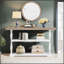 Console de 55 pouces de style champêtre français avec 3 tablettes de rangement, parfaite pour un décor de maison de campagne et une économie d'espace
