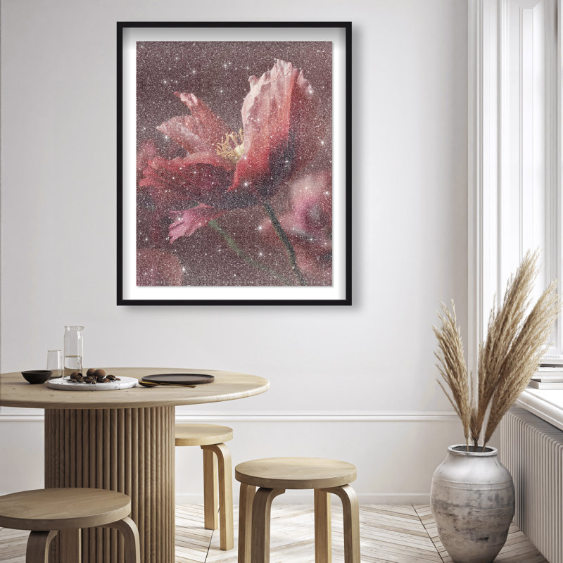 Merlot Blush Blossom II Framed Graphic Art, 37.5"H x 31.5"W, Black Shadowbox