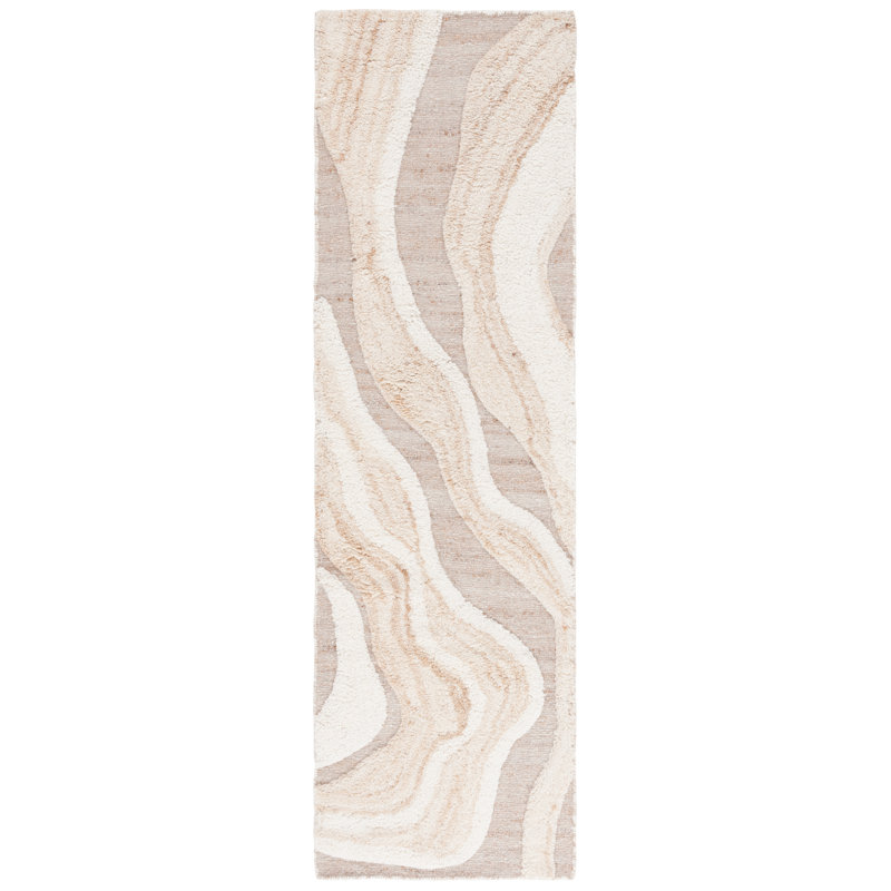 Tapis Lyonel ivoire / brun, Tapis de couloir 2 pi 3 po x 8 pi