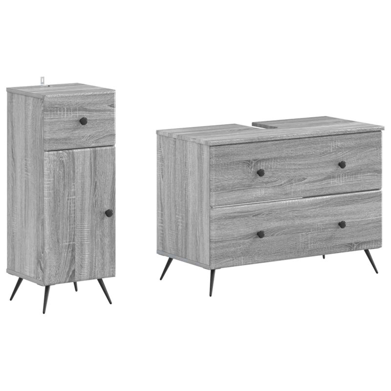 Bathroom Storage, Grey Sonoma