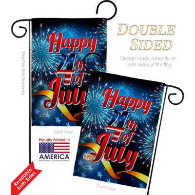 Double Sided 18.5'' H x 13'' W Polyester Independence Day Flag Set