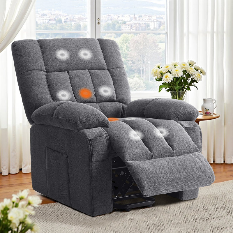 Recliner Chair With Vibrating Massage And Heating, Home Theater Seating With Lumbar Support, Adjustable Electric Power Lift Chairs With Remote Control For Living Room