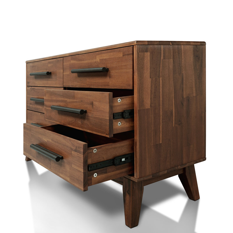 Commode double 6 tiroirs LECY, Noyer