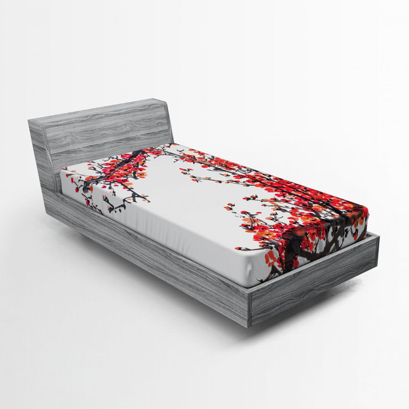 Microfiber Floral Fitted Sheet, Twin Fitted Sheet