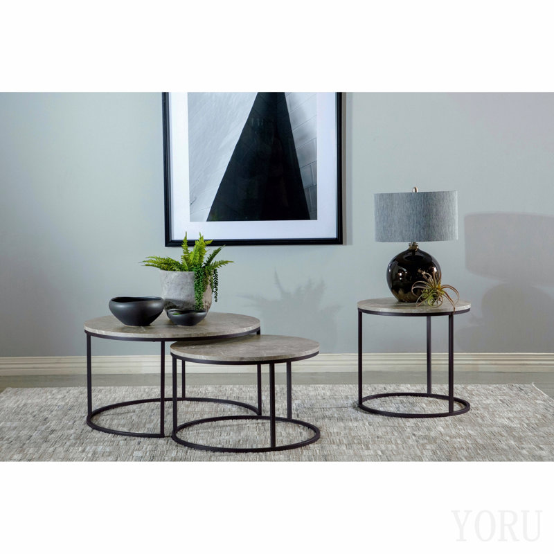Table basse grise 2 pièces