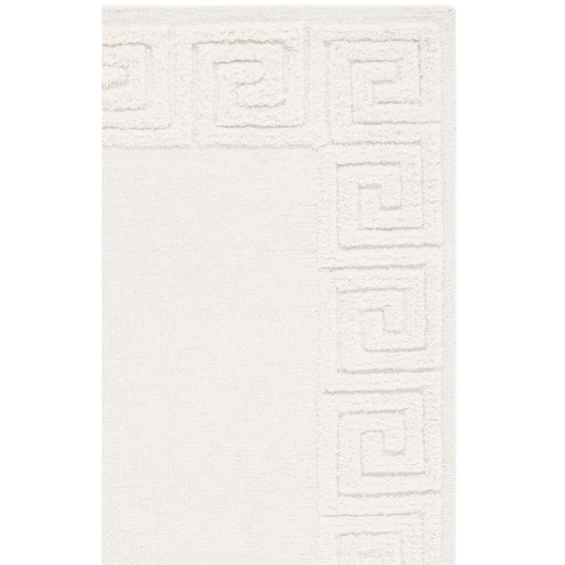 Tapis ivoire en laine / coton touffeté à la main Dreshon, Carré 6 pi
