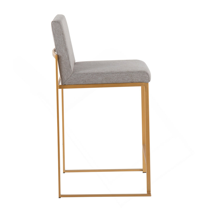 Tabouret de comptoir Fuji Contemporary, Gris, Doré