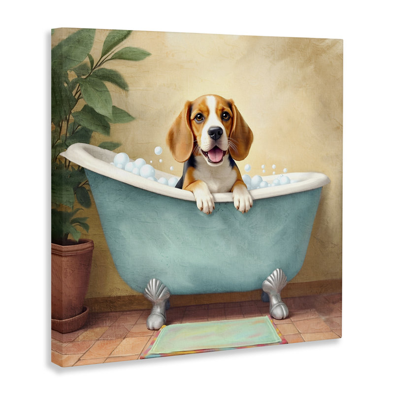 Toile pour chien, bain de bulles, par Kim Allen, H 17 po x l 17 po