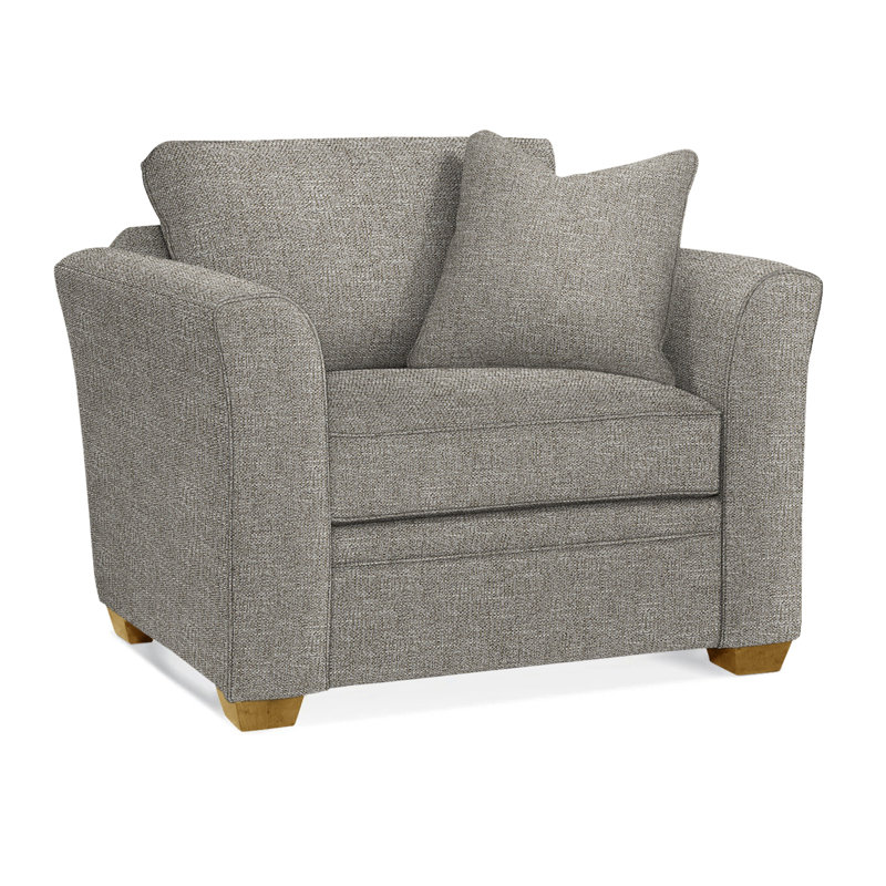 Bridgeport Upholstered Armchair, Honey Finish, Basic Grey; 0317-83