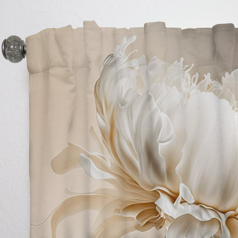 Peony Flower I - Rideau en velours floral - 1 panneau, L 52 po x L 108 po