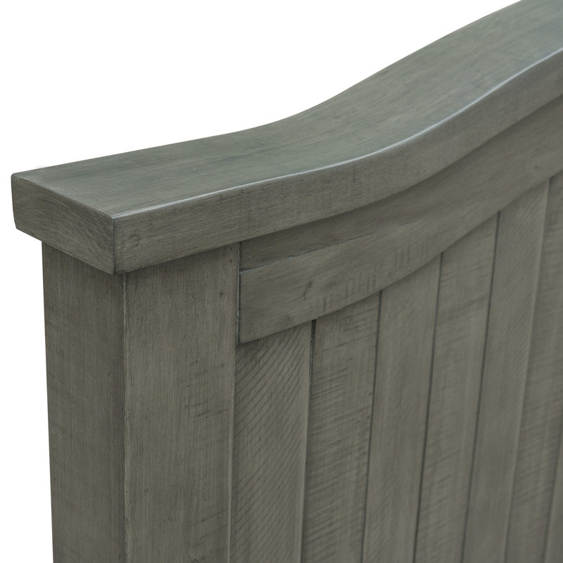 Natya Solid Wood Panel Bed, Antique Ash, Queen