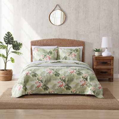 Tropical Orchid Reversible Quilt Set
