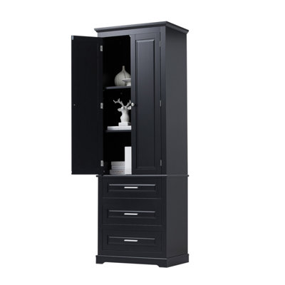 Grande armoire de rangement avec trois tiroirs pour salle de bain / bureau