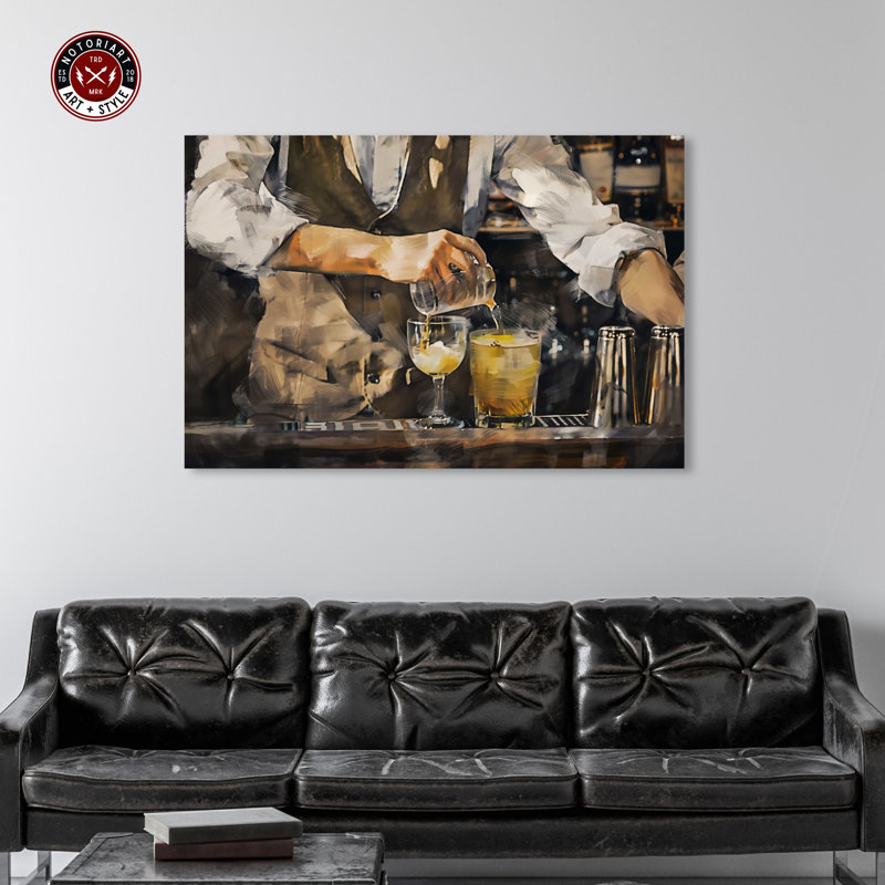 Notoriart Bartender, Toile tendue, H 36 po x l 54 po