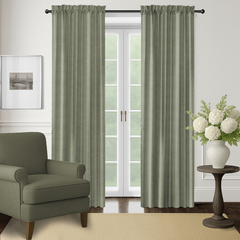 Noa Meadow Pole Top Drapery Panel Pair (50" W x 84" L), 50" W x 84" L
