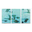 Ensemble de 3 panneaux - Shirley Novak «Gilded Flight Blue Green», art mural sur toile pour le salon, la chambre à coucher ou le bureau 