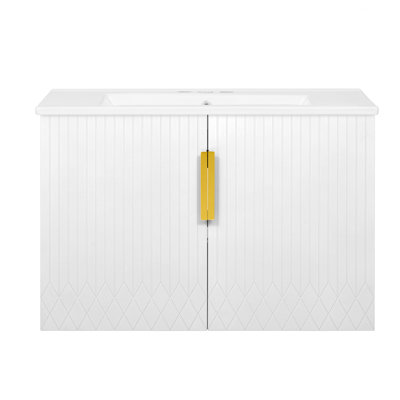Bathroom Vanity With Single Sink, Bathroom Storage Cabinet With 2 Soft Closing Doors, Bathroom Storage For Home