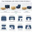 Canapé-lit modulaire rembourré en polyester avec rangement capitonné 63,8 po Ayden Hunsicker-1729287194