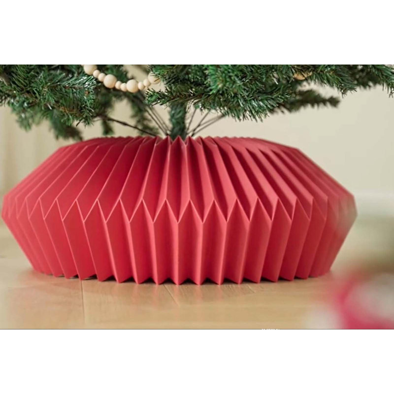 Couvre-col en forme de nid d'abeilles en papier, jupe de base élégante pour arbres artificiels de 6 à 9 pi, couleur 26 po