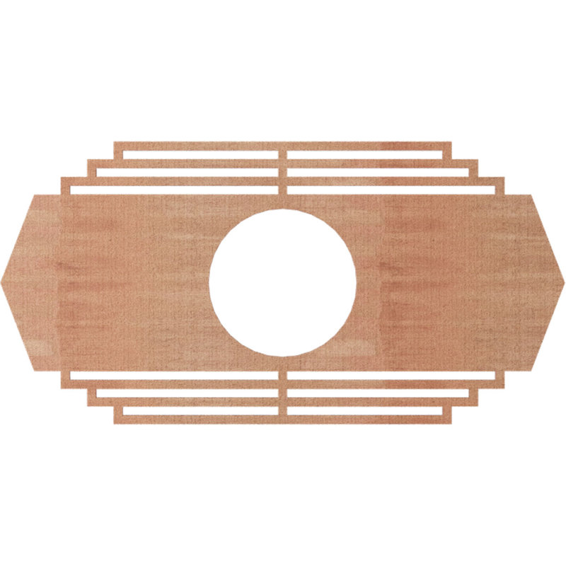Chrysler Wood Fretwork Pierced Ceiling Medallion, Cherry, 20" H x 40" W x 0.38" D
