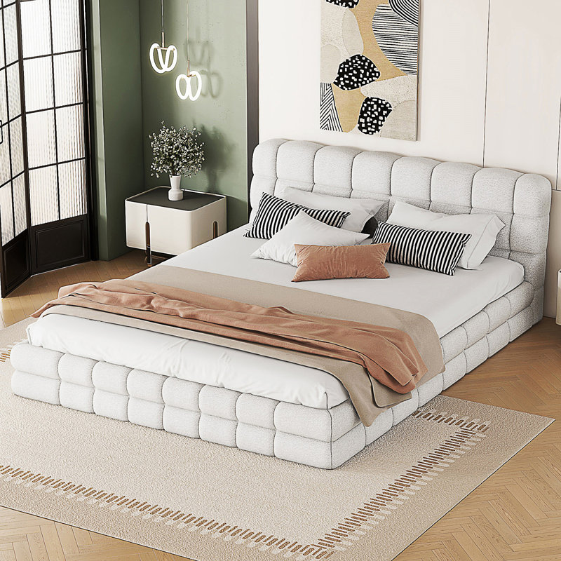Queen Size Upholstered Platform Bed