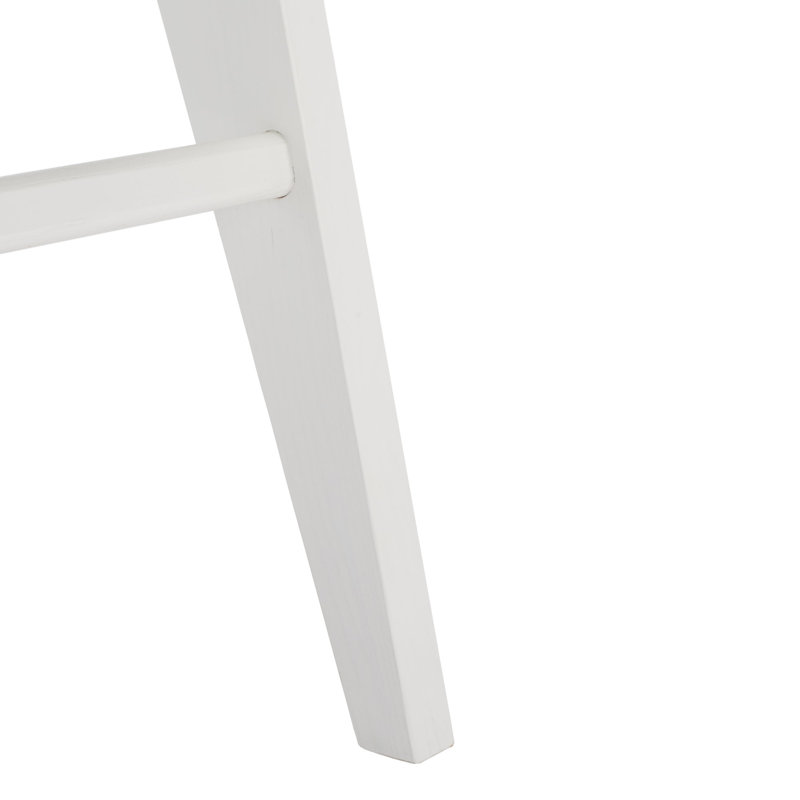 Colette Rattan Barstool, White/Natural, Bar Stool (28.7" Seat Height)